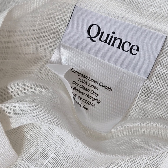 QUINCE Set Of 2 48x84 European Linen Sheer Curtains White 6405 - Picture 7 of 10